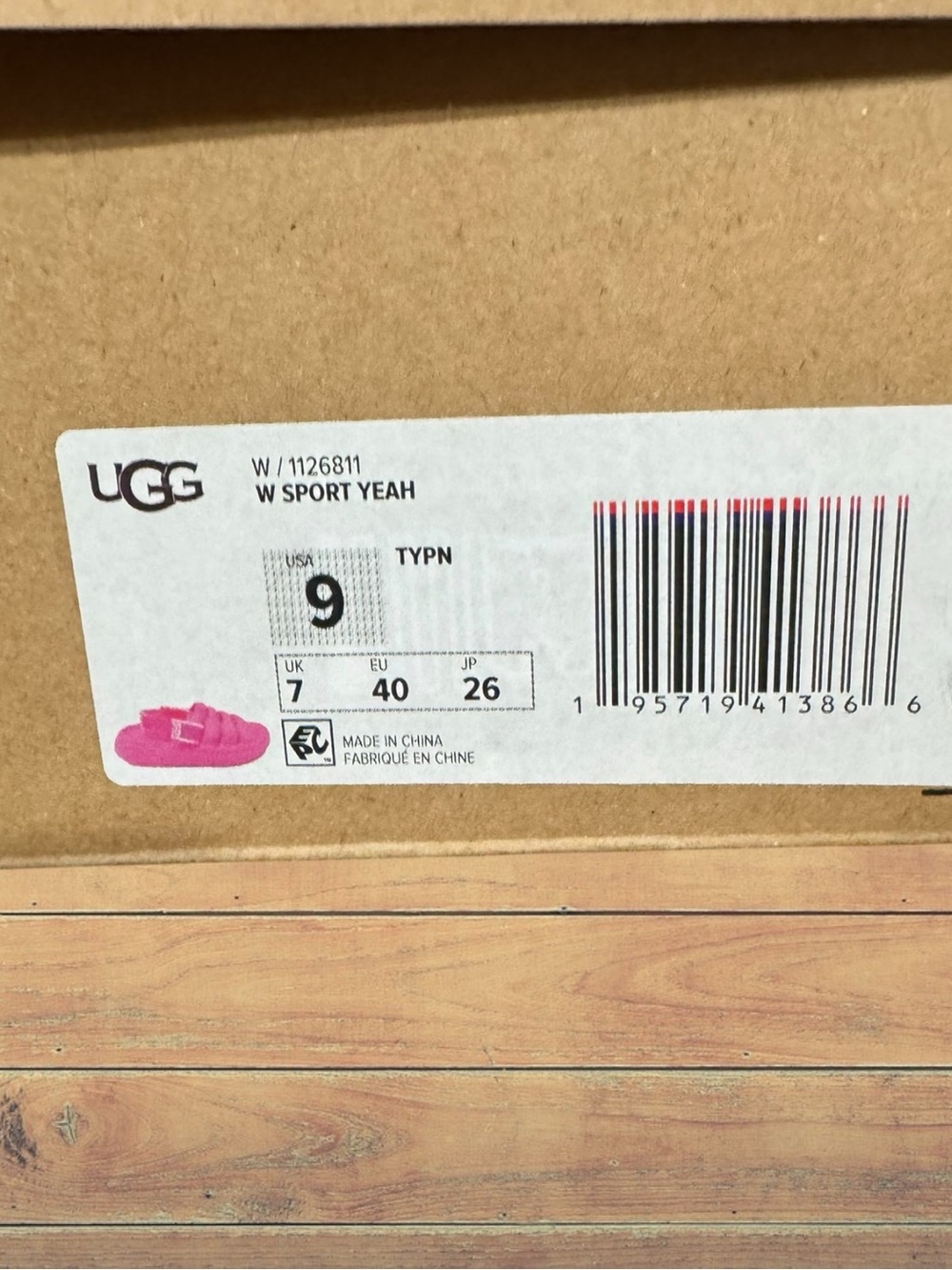 UGG Sport Yeah Pink Foam Removable Slingback Lightweight Slides Size 9 - Picture 2 of 16